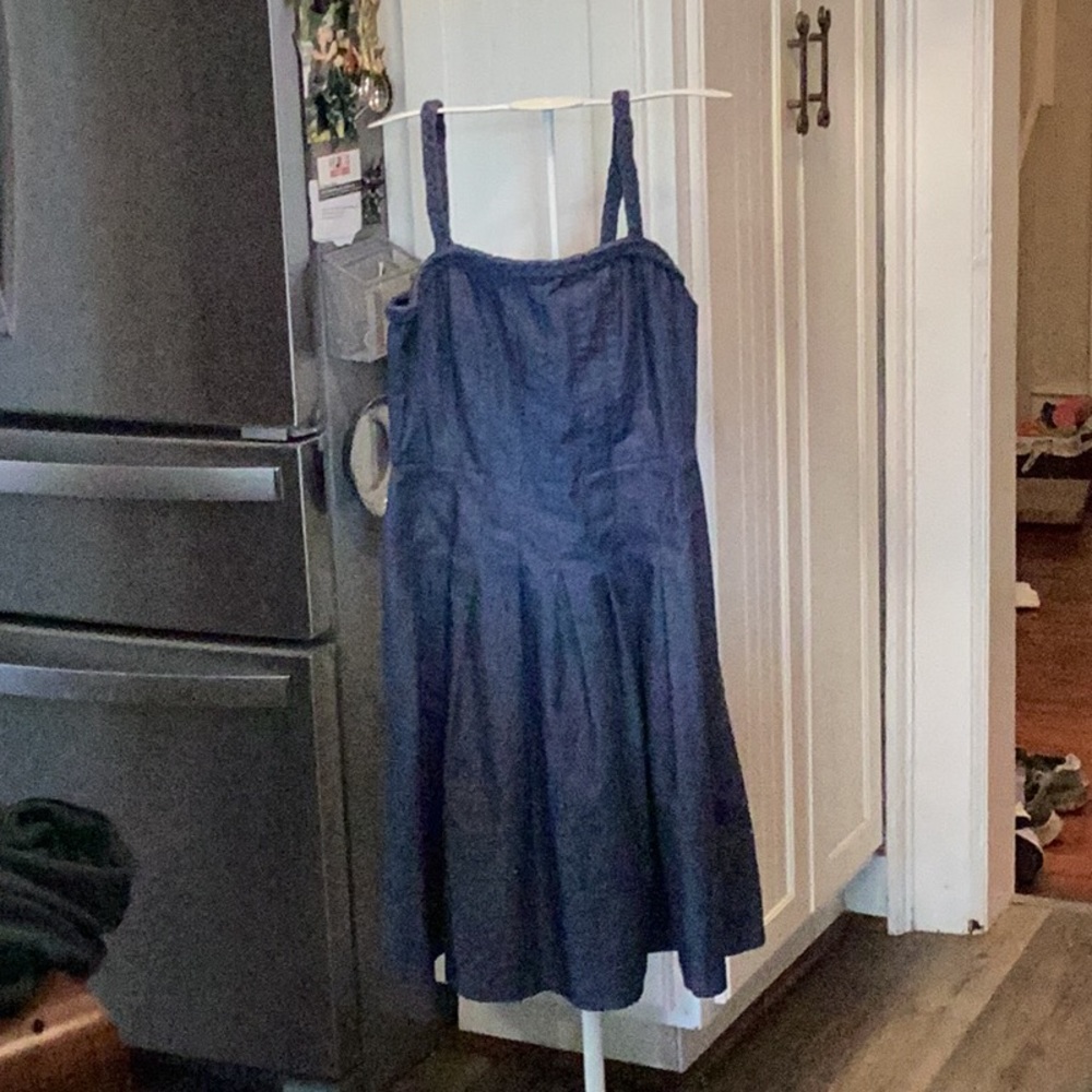 Karl Lagerfeld braided strap denim dress. Preowned